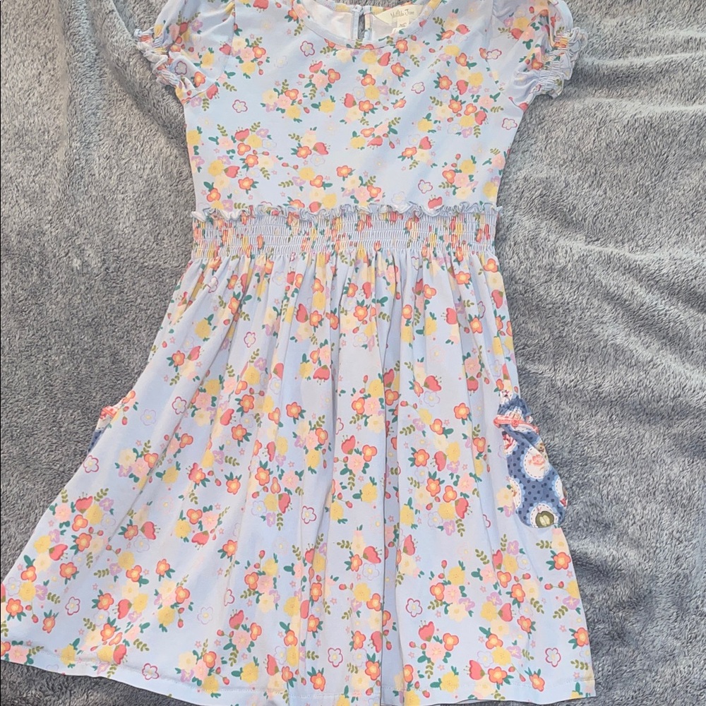 Matilda Jane Floral Kids Dress in White and Pink